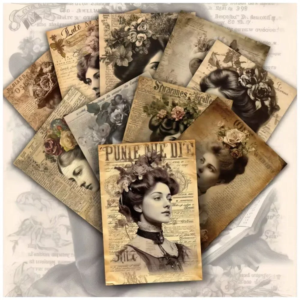 NWT Victorian Women Postcards Vintage Junk Journal Paper Craft 20pc Stationary